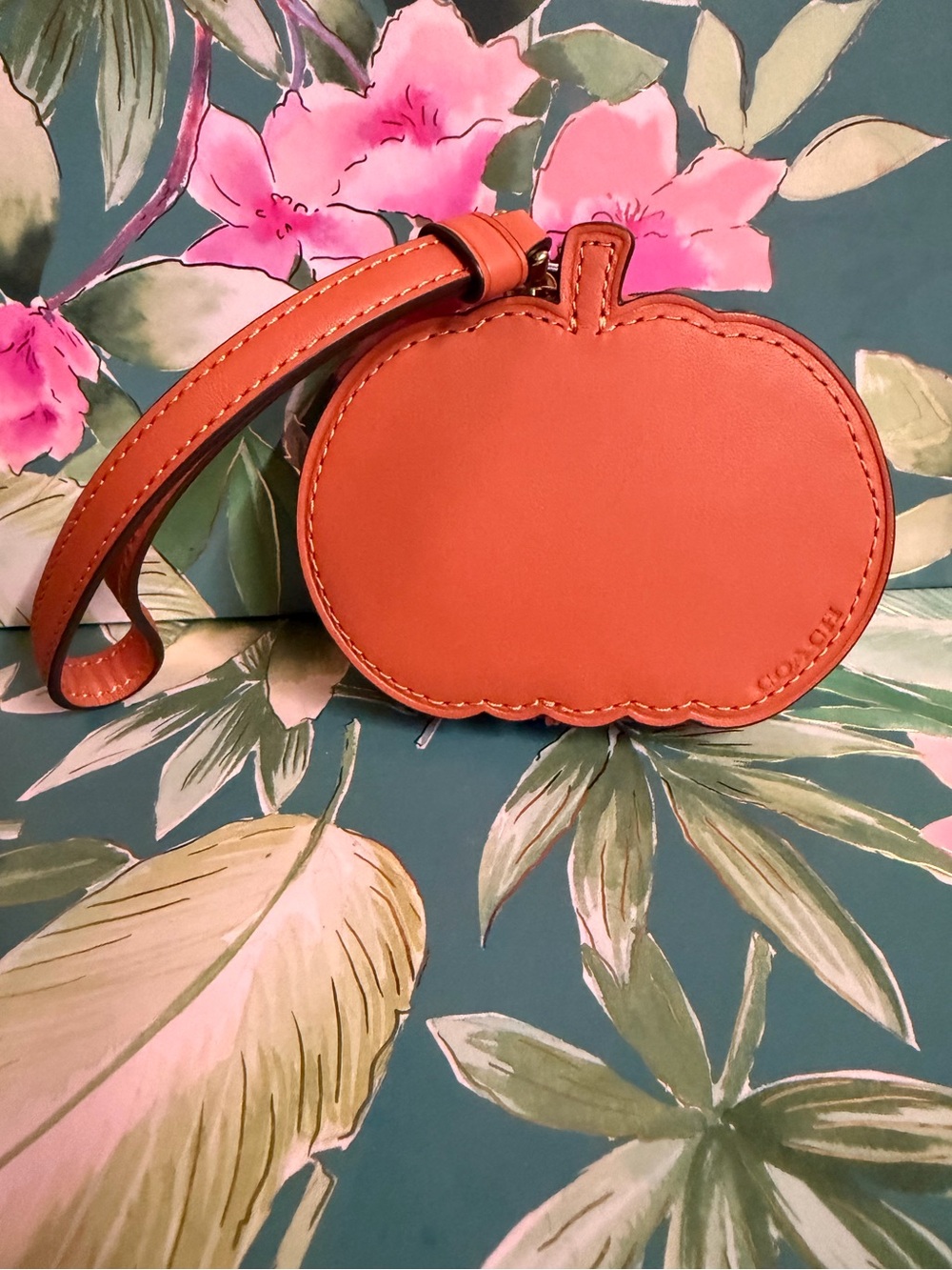 Coach Pumpkin Leather Wristlet Coin Purse Halloween NWT
